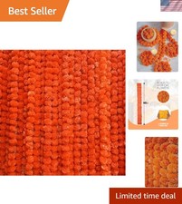 5 Pcs 5ft Dark Orange Marigold Garland - Elegant Indian Wedding Decor