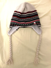 Bula lined soft wool blend beanie ear flaps hat unisex Cap Ski Snowboard Stripes