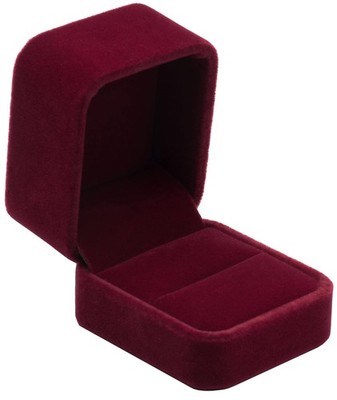 POKOFO Classic Velvet Verlobungsring Box Ohrring Schmuckkästchen Geschenk rot 