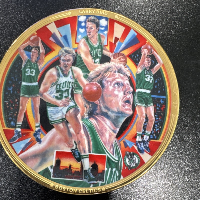 1991 Sports Impressions Larry Bird 4 1/4” Mini Plate by Joseph Catalano -Lot3548