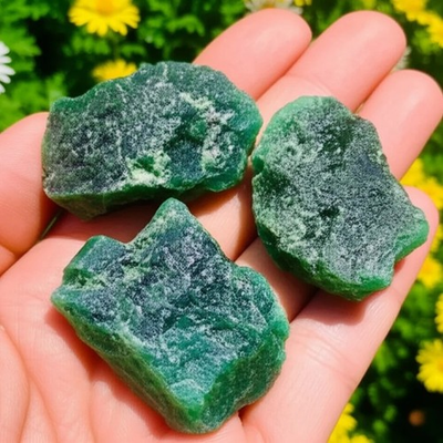 #ad #ad 3Pcs Natural Green Emerald Raw Quartz Stone Crystal Unique Mineral Specimen Gift $11.31
