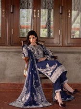 New Pakistani 3 Piece Shalwar Kameez Embroidered Lawn Suit Elegant Ready to Wear