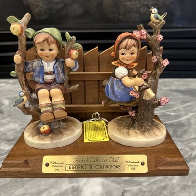 Goebel Hummel Apple Tree Boy Girl TMK-2 Germany 141 142 Vintage Set 6.5  Mint