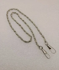 Pocket Watch Chain Stainless Steel Double Clip 21½"