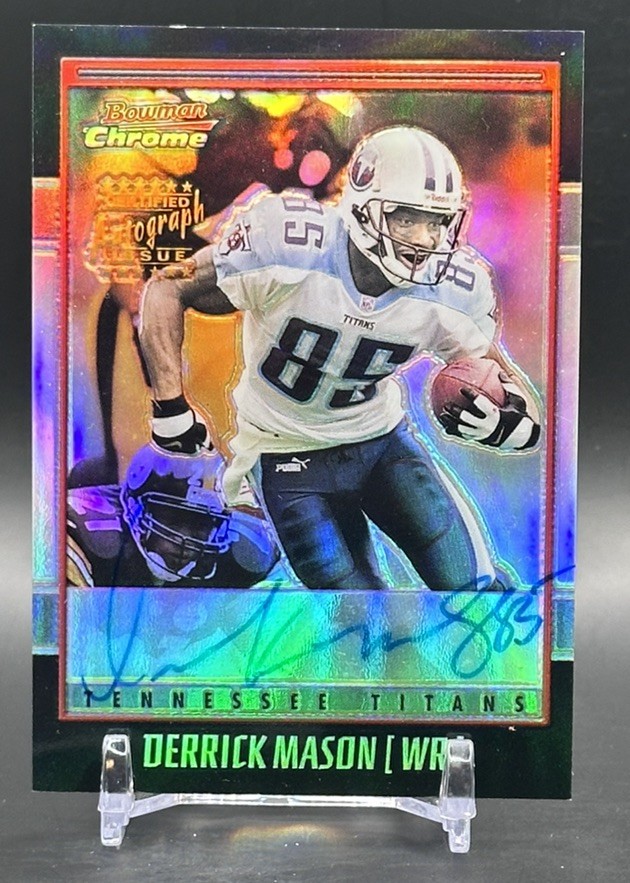 2001 Bowman Chrome Derrick Mason Auto Autograph Refractor #BC-DM Titans