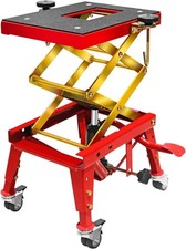 350lbs Hydraulic Motorcycle Lift Table 4 Wheels Atv Dirt Bike Scissor Jack Stand