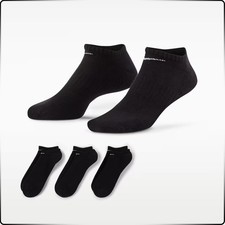 Nike No Show Socks Dri-FIT Cushioned Cotton Training 3/6 Pairs UK Sizes