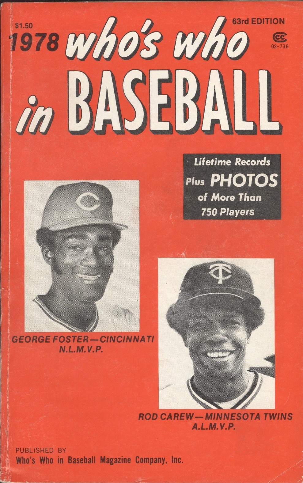 1978 Who's Who in Baseball Magazine: Rod Carew Twins & George Foster Reds MVPs