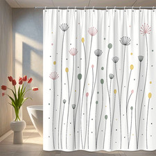 Boho Floral Shower Curtain in Pastel Colors - Elegant Home D cor