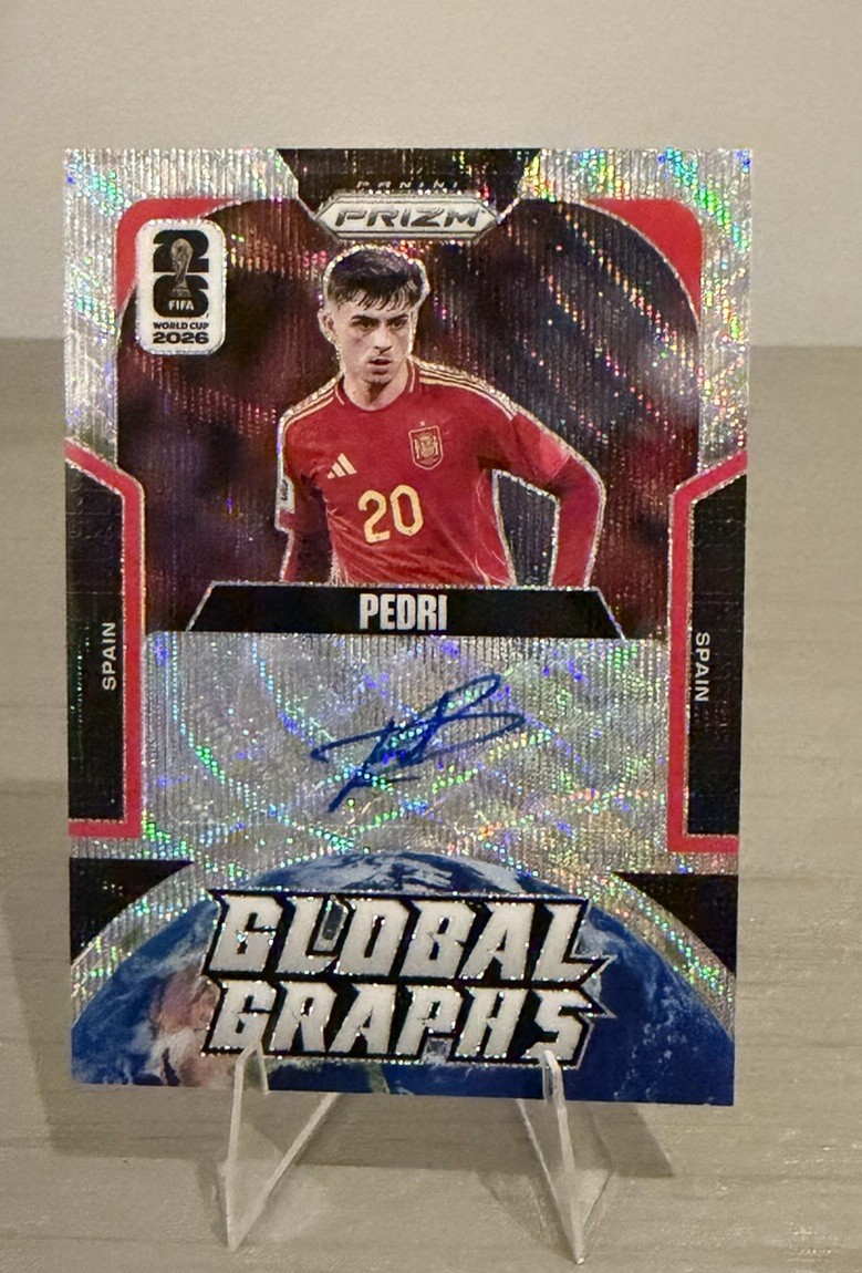 2026 Prizm FIFA World Cup #GG-P PEDRI Global Graphs Silver Wave Auto Spain