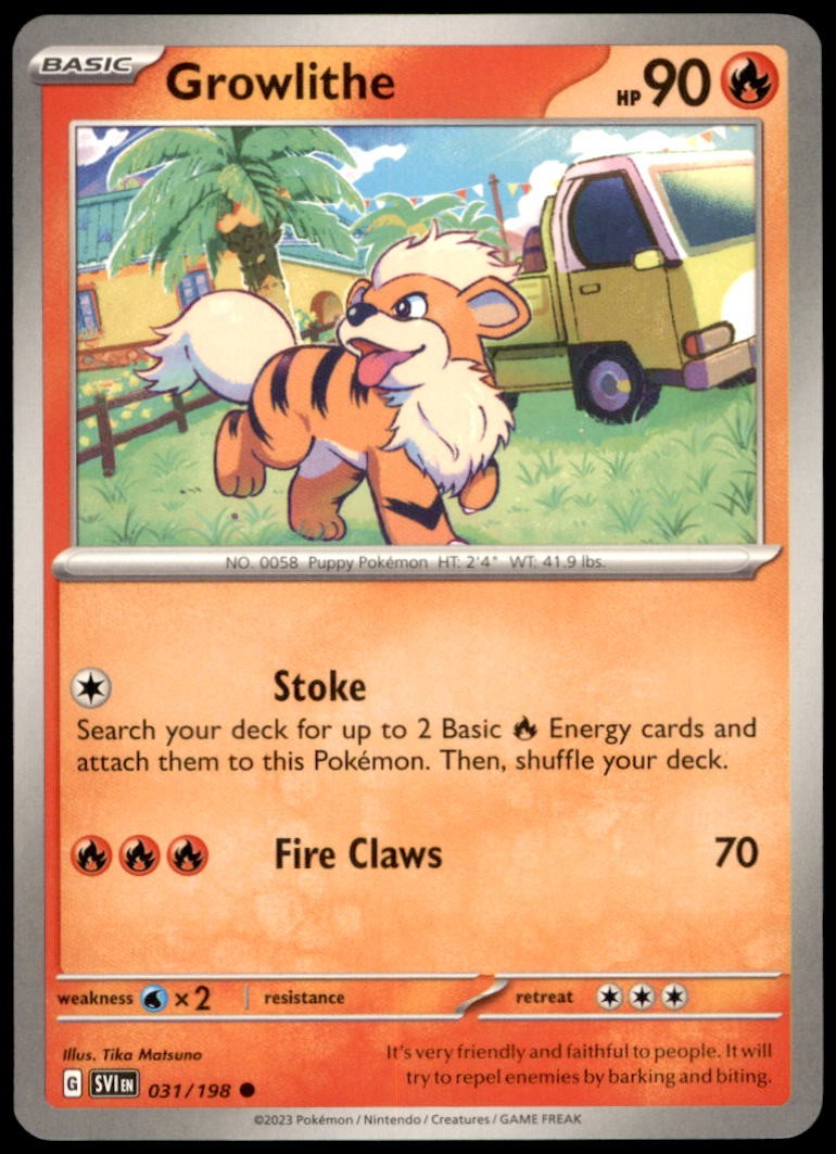 Pokemon - Growlithe #031/198 - SV01: Scarlet & Violet Base Set Common