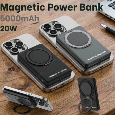 For iPhone Android 5000mAh 20W Fast Charger Wireless Battery Magnetic Power Bank