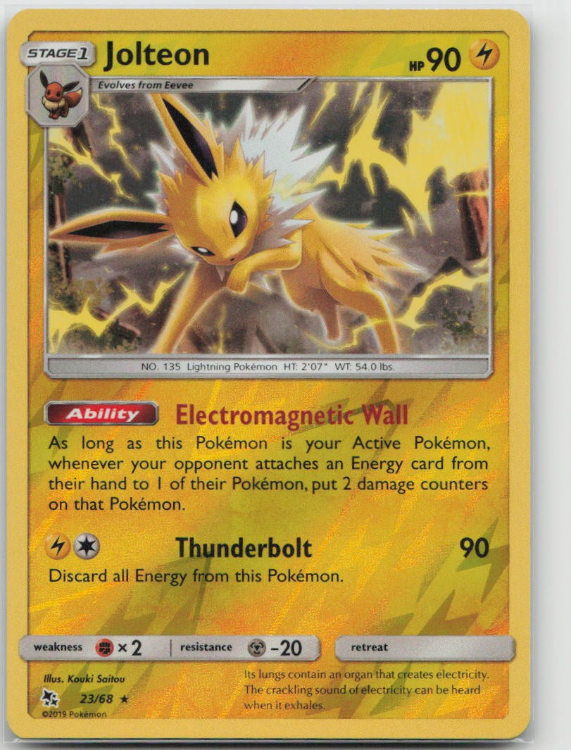 Pokemon Jolteon 23/68 R Hidden Fates Reverse Holo LP