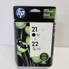Genuine HP 21 Black 22 Tri-Color Ink Cartridges C9509FN Expires 01/2021