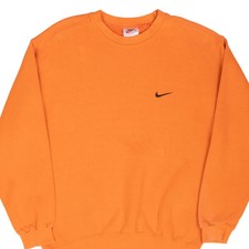 VINTAGE NIKE CLASSIC SWOOSH ORANGE SWEATSHIRT 1990S MEDIUM MADE IN USA