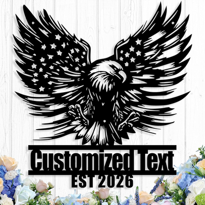 #ad #ad Personalized Eagle Metal Sign Custom Name Patriotic Wall Decor Veteran Gift $73.99
