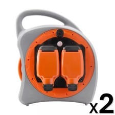 Extension Cable Reel Weatherproof 2 Socket 20 Metre 13Amp Tower TP32062 x2