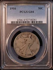 1916-P Walking Liberty Silver Half Dollar - PCGS G04! First Year of Issue! Nice