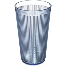 Ribbed Texture Plastic Tumbler 21.5 Ounce Blue Stackable Cup for Restaurant