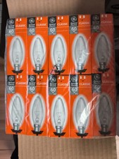 10 X GE 60 Watt BC  Bayonet Cap B22 Clear Candle Bulbs Dimmable