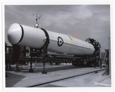 1950s RAF Thor Rocket on Portable Transporter Erector at Vandenberg 8x10 Photo