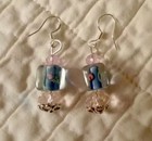 Artist Hypoallergenic foil lampworks Roses, Blue Pink Crystals,opal,necklace set — photo 2