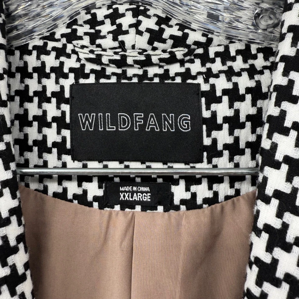 WILD FANG Houndstooth Empower Tux Blazer Jacket Women's XXL Black White Career - Image 3 of 4