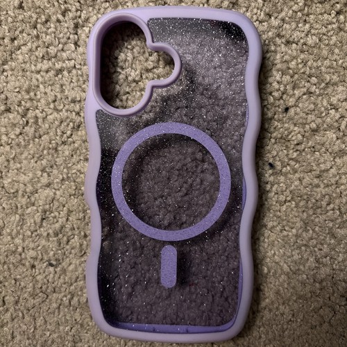 iPhone 17 Wavy Glitter Purple Case Used