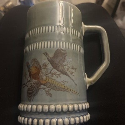 Vintage WADE Irish Porcelain Shamrock E - Tall Stein Mug Ireland Scene 6 ¼  Tall
