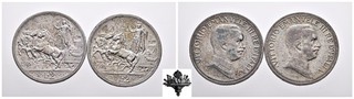 REGNO D'ITALIA 2 lire 1916 LOTTO 2x monete ARGENTO Vittorio Emanuele III