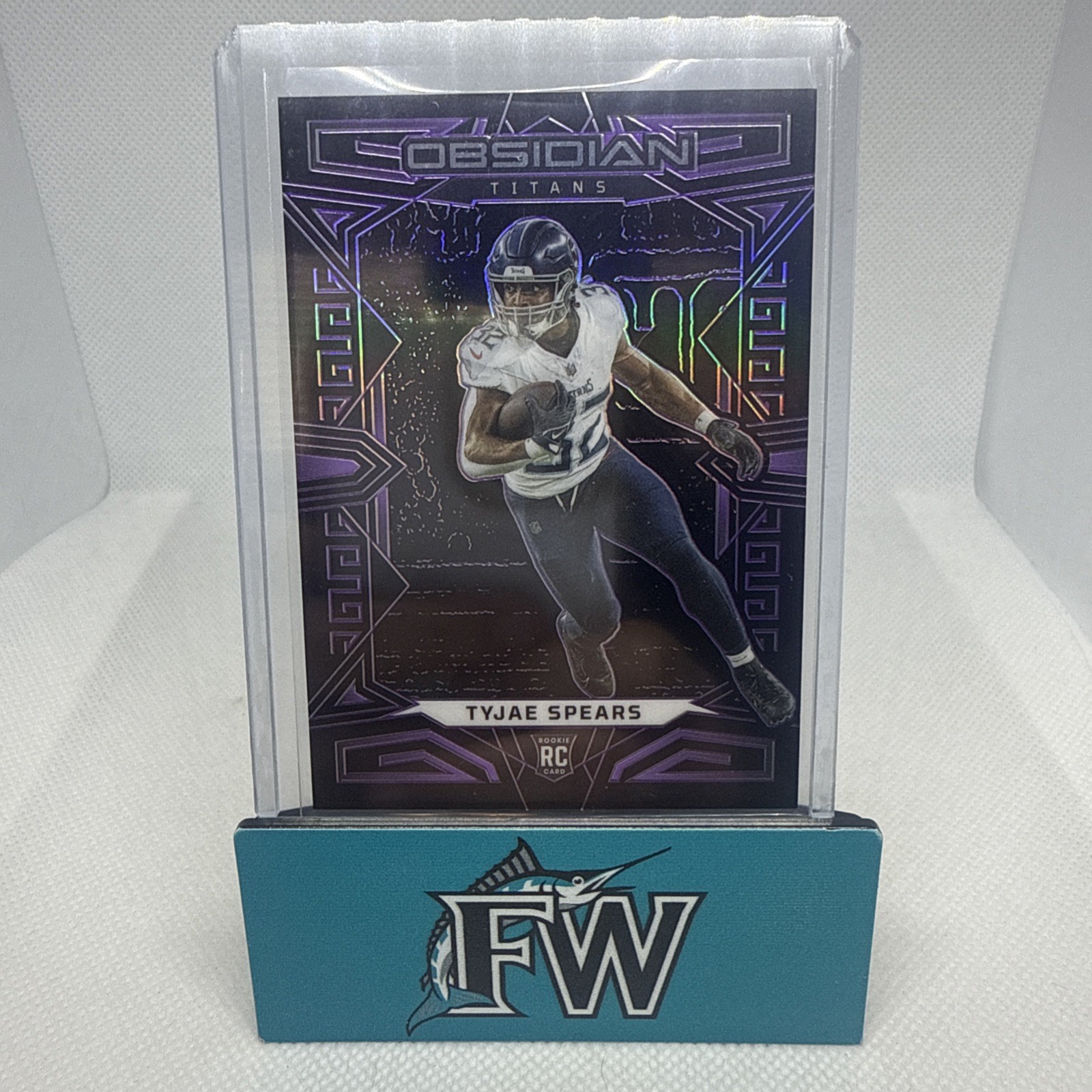 2023 Panini Obsidian #197 Tyjae Spears Electric Etch Purple #/75 Titans