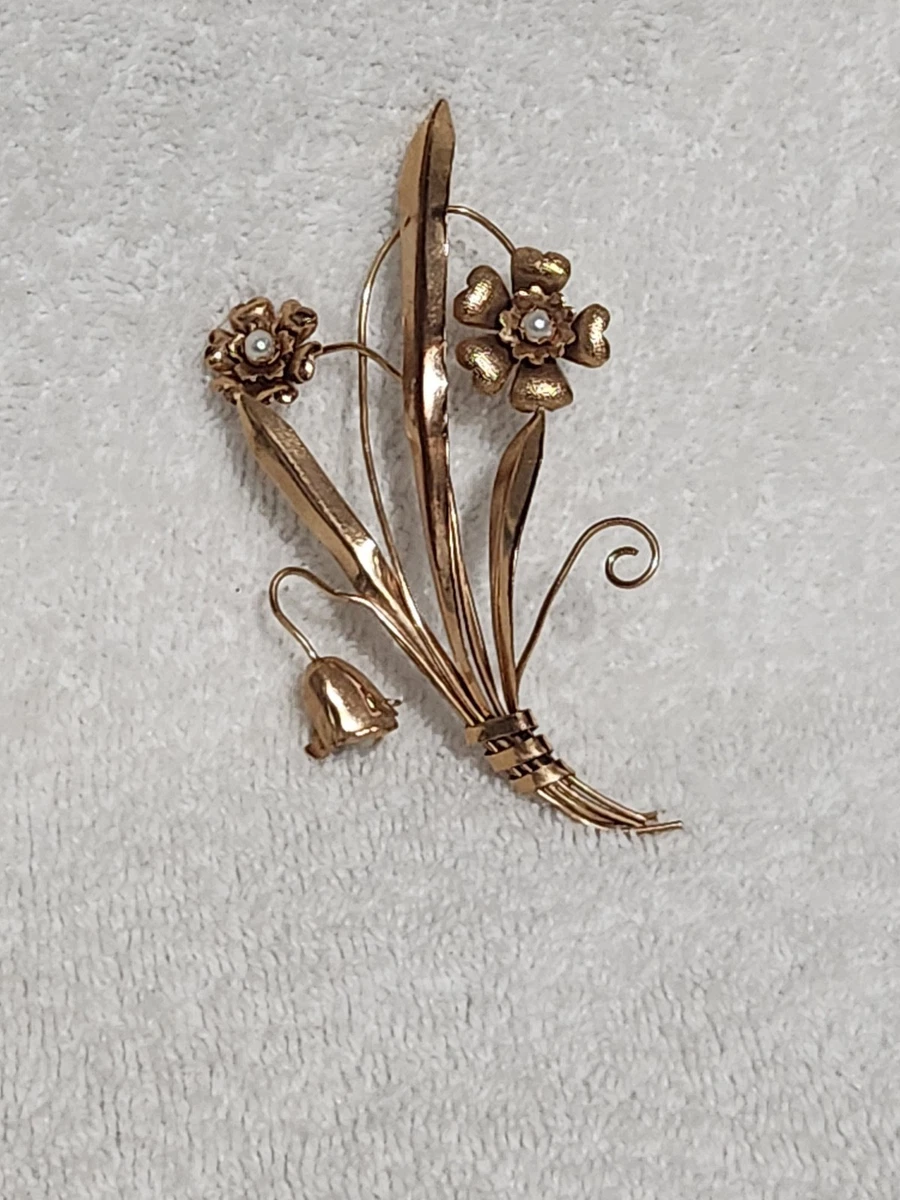 slim fit dress slacks Rose Gold Wreath Marquise & Round Brooch