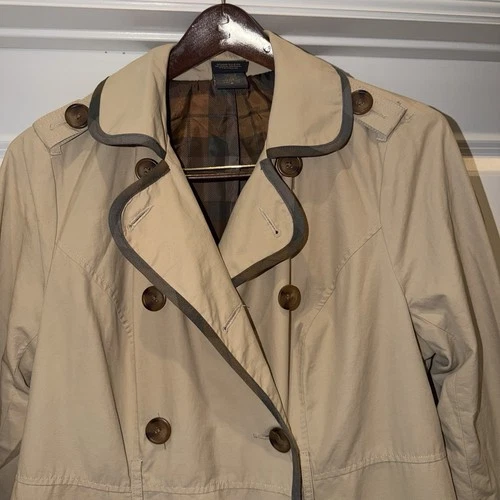 Women’s Torrid Outlander Exclusive Beige Long Trench Coat Cotton Twill Lined  image 3