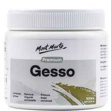 16.9oz 500ml Premium Gesso Universal Primer for Acrylic Oil Paint Pastels