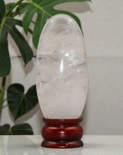 145MM Lemurian Quartz Protection Crystal , For Manifesting Wealth Stone Lingam