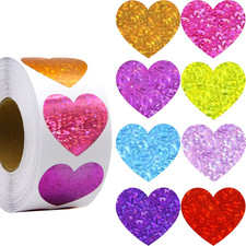 Large Heart Stickers for Envelopes 500pcs Glitter Heart Stickers for Kids Art Cr