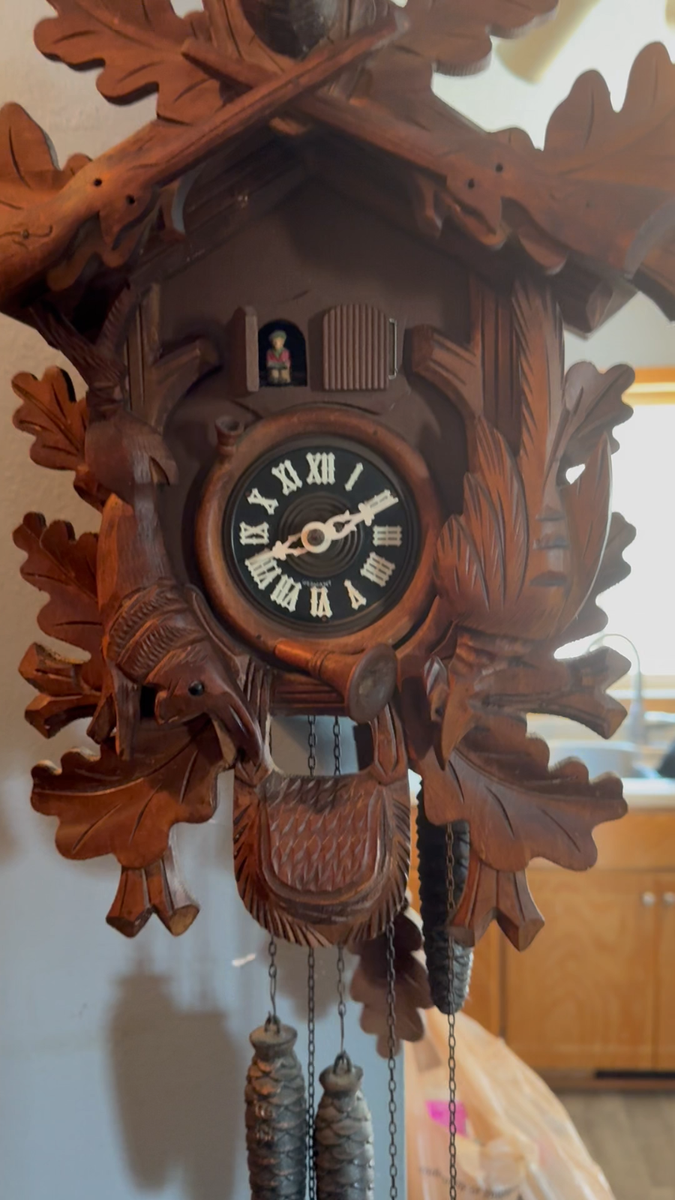 Vintage Regula W/ Thorens Musical Hunter Cuckoo Wall Clock - SEE