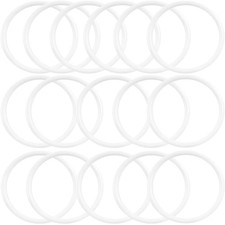 16Pcs Macrame Hoops Ring, 130mm Plastic Craft Rings White Dream Catcher Rings...
