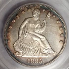 1885 PCGS MS-63 SEATED LIBERTY HALVE PROOFLIKE FIELDS AWESOME LOW MINTAGE 5,200