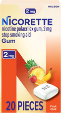 2 Mg Nicotine Gum to Help Stop Smoking - Fruit Chill Flavored Stop Smoking Aid,