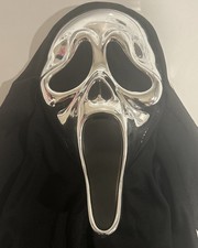 Scream Mask Ghost Face Chrome Silver Spirit Brand Costume Halloween Mask YOUTH