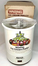 Vintage Waring Ice Cream Parlor With Original Box White Ice Cream Maker 1970s