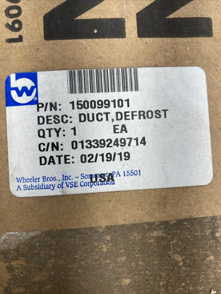 Conducto de aire Morgan-Olson 150099101 (nuevo stock antiguo) Foto 4 de 4