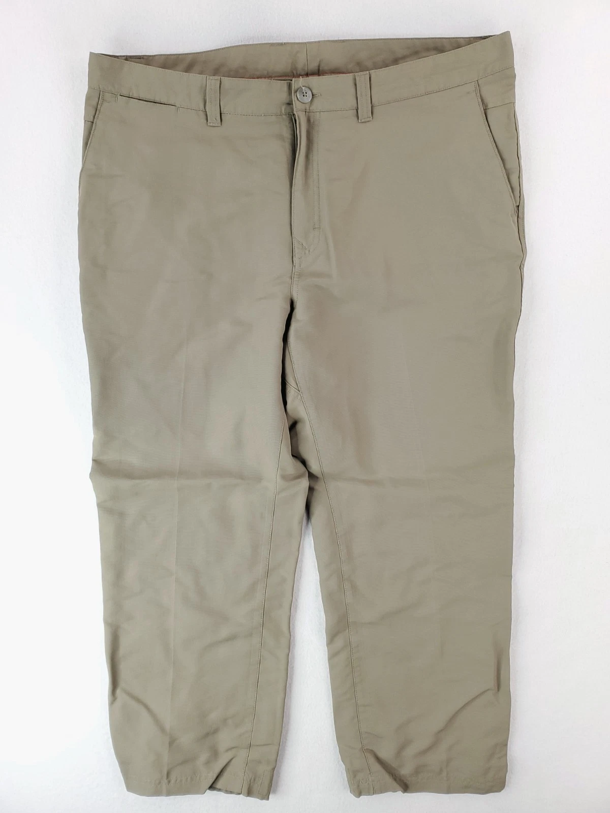REI Pants Mens 38x28 Khaki Relaxed Wide Leg Stretch Hiking Outdoor Utility Cargo
