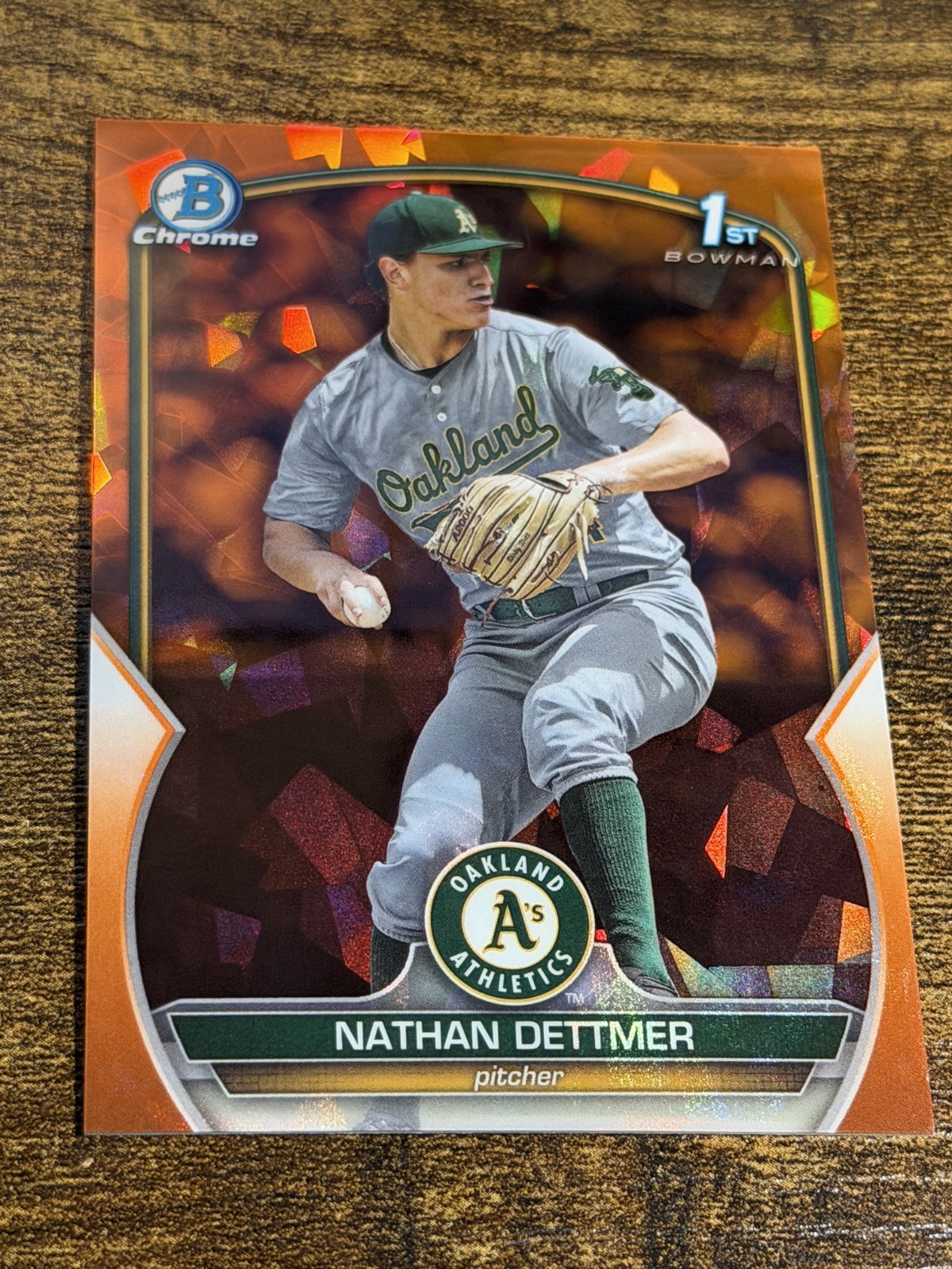 NATHAN DETTMER 2023 Bowman Draft #BDC-146 1st Orange Sapphire Refractor /25