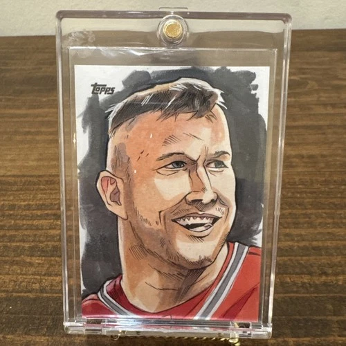 🔥🔥 MIKE TROUT 2021 Topps Sketch Card Brad Hudson AUTO #1/1 Angels