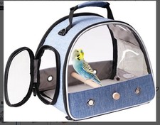 Small Bird Travel Cage Carrier, Portable Parrot Parakeet Carrier with Standing