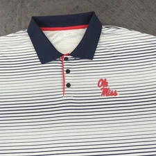 Ole Miss Rebels Polo Shirt Striped Colosseum Athletics Short Sleeve Men 3XL