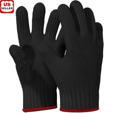 Heat Resistant Oven Gloves Cooking Grilling Mitts Double Layered Cotton Safety