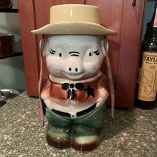 Vintage Sheriff Pig Cookie Jar RRP Co Robinson Ransbottom Pottery Roseville Chip